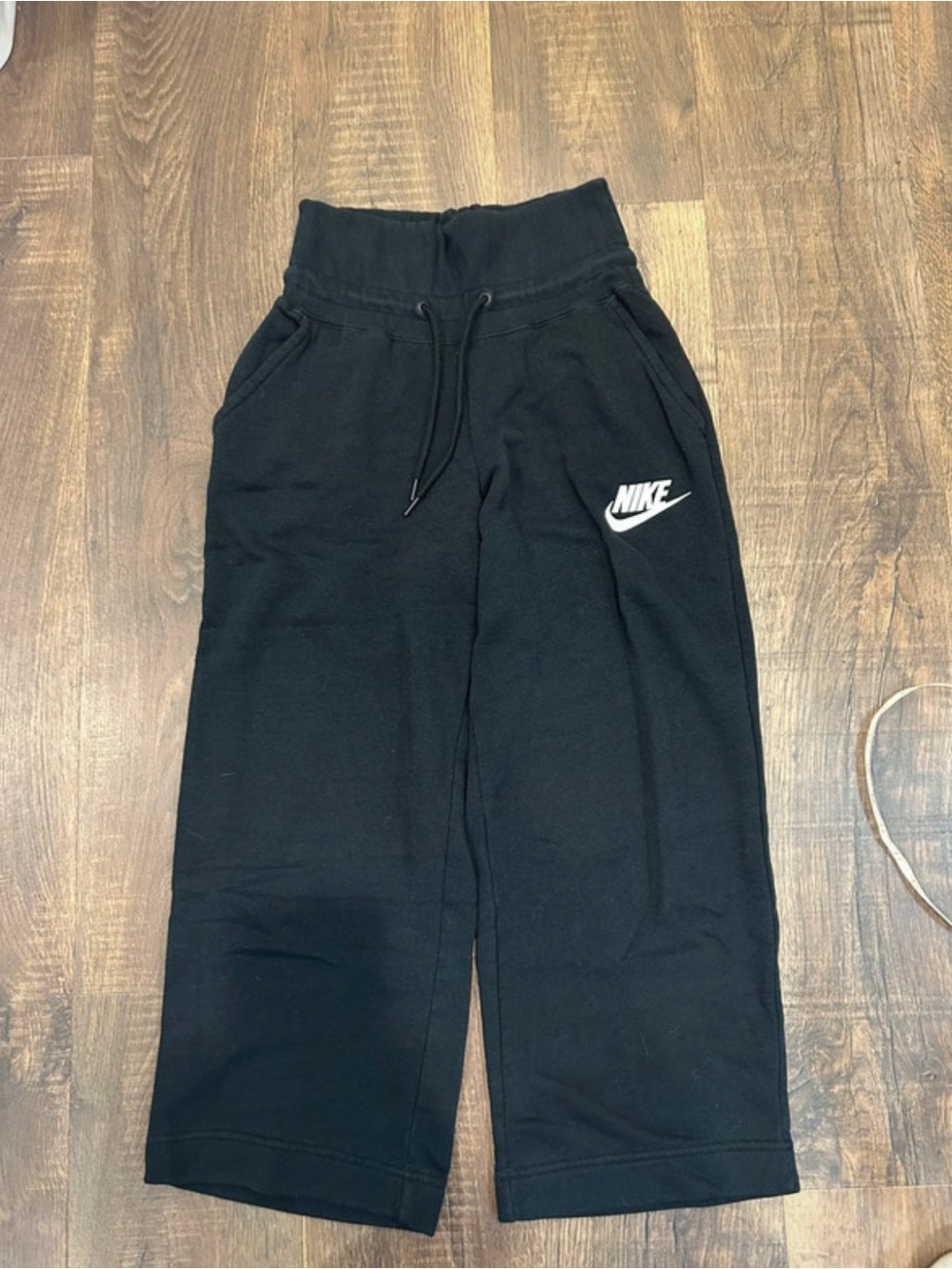 Nike Black Kids Jogger Sweatpants with White Logo